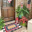 CAINANEL Buffalo Plaid Outdoor Rug Front Door Mat 27.5'' x 43'' Black and White Front Porch Rug Welcome Doormats for Farmhouse Entrance Porch Outdoors Decor