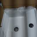 Wall Hung Bathroom Vessel Sink, QISHKA 13" X 11.5" Rectangular Floating Ceramic Wash Hand Basin White Wall Mount Vanity Sink for Small Bathroom and Small Cloakroom