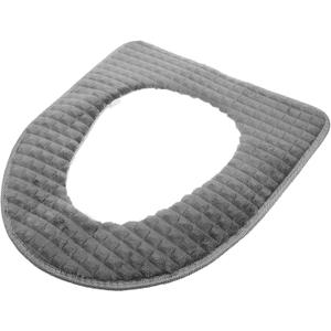 1pc Washable Reusable Toilet Seat Cover Zipper Thickened Warm Cushion Pad for Bathroom Soft Skin-Friendly Easy Toilets (Grey)