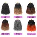 8 Inch Pre Twisted Ombre Yanky Passion Twists Crochet Hair(8 inch 8Pack grey) (Gray)
