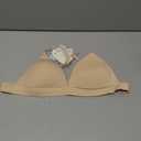 Organic Cotton Bra for Small Breasted Women, Wireless T-Shirt Bra, Seamless Padded Bra for Women (Beige, L)