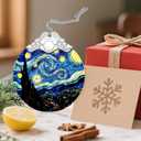 Stained Glass Ornament, Christmas Ornaments, Christmas Decorations for Tree, Holiday Ornament, Gifts for Nature Lovers, Holiday Party Gifts, Gift Ideas & Xmas Gift - Van Gogh Starry Night