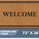 Barnyard Designs Natural Coco Coir Heavy Duty Backing Doormat - Large Cute Non-Slip Front Door Welcome Mat for Outside Entrance or Porch Entry, Brown (36x72, Welcome)