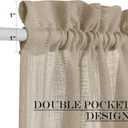 2 x NICETOWN Privacy Sidelight Curtain Short - 40 inches Length Semitransparent Faux Linen Privacy with Enough Light French Door Panel Curtain with Tie Back (Taupe, Sold Individually, 30 inches Wide)
