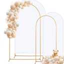 Metal Arch Backdrop Stand and Cover Set of 2, Sturdy 7.2FT, 6FT Party Backdrop Set, Wedding Arch Frame and Cover Set for Birthday, Baby Shower,Christmas, Anniversary (White)