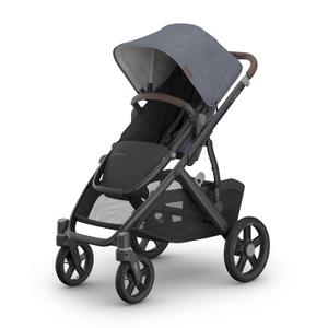 UPPAbaby Vista V3 Convertible Single-to-Double Stroller for Baby & Toddler, 30+ Configurations, Car Seat Compatible, All-Wheel Suspension, XL Basket Julian (Dusty Blue Mlange/Carbon Frame)