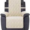 Ameritex Waterproof Nonslip Recliner Cover Stay in Place, Dog Chair Cover Furniture Protector, Ideal Recliner Slipcovers for Pets and Kids (Ivory, 30")