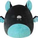 Squishmallows 12-Inch Aldous Teal and Black Fruit Bat - Medium-Sized Ultrasoft Official Kelly Toy Plush