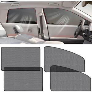 2 x ZATOOTO Car Window Shades, Magnetic Car Window Cover Baby Window Shades Sun Blocker with Excellent Ventilation and Cooling Effect Fits Most Vehicles for Travel, Camping, and Pets (4Pcs set)