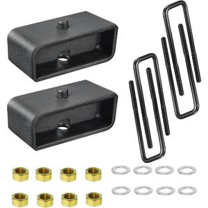 EVIL ENERGY 2" Rear Leveling Lift Kit Compatible with 1995-2023 Toyota Tacoma 2WD/4WD, 2000-2020 Tundra, 2 inch Rear Leveling Lift Block Kit Extended Square U-Bolts Black