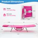 DUMOS Lounge Chair Outdoor, Beach Tanning Chair with Face Hole, Pink, 71.9×21.5×11.8 IN