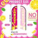 Mindsoft 2.5 x 12 ft Lemonade Feather Flag Only - Windless Single-sided Printing Feather Flag Outdoor Business Advertising Banner, NO POLE (Pink)