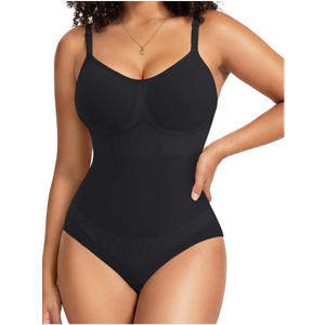 Gotoly Shapewear for Women Tummy Control Shapewear Bodysuit Seamless Faja Body Shaper Waist Trainer Body Suit Butt Lifter, Size L, Black