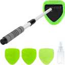 Microfiber car Windshield Cleaner Tool auto Interior Glass Window Cleaning kit 4 Washable and Reusable Microfiber Cleaning Cloth Cleaner extendable Interior Window Tool