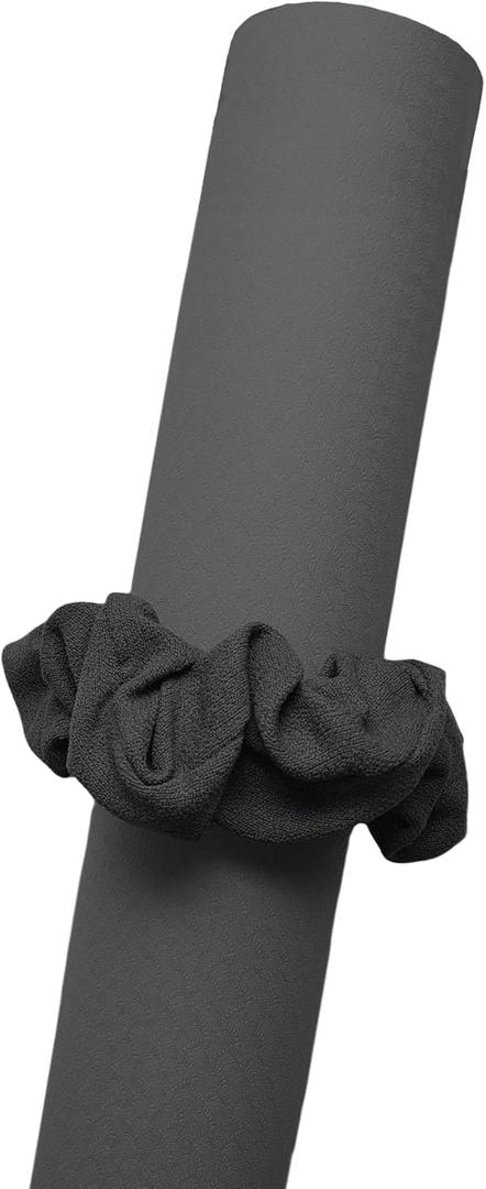 Yoga Mat Scrunchie - Yoga Mat Strap Band - Fits All Standard Yoga Mats (Not Suitable for Overly Thick Mats) (Dark Grey)