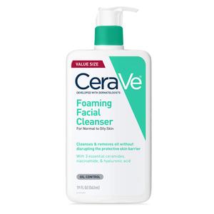 CeraVe Foaming Facial Cleanser, Daily Face Wash for Oily Skin, Hyaluronic Acid + Ceramides + Niacinamide, Fragrance Free & Paraben Free, Non-Drying Oil Control Face Wash, 19 Fluid Ounce (19 Fl Oz (Pack of 1))