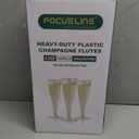 FOCUSLINE 100 Pack Plastic Champagne Flutes, 4.5 Oz Gold Glitter Plastic Champagne Glasses, Disposable Clear Toasting Glasses Recyclable Cups for Wedding Party