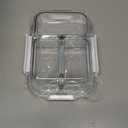 KOMUEE Glass Meal Prep Containers 3 Compartments, 5 Pack 36 oz, Glass Food Storage Containers with Lids, Airtight Lunch Bento Box, Portion Control, Freezer and Microwave Safe, White