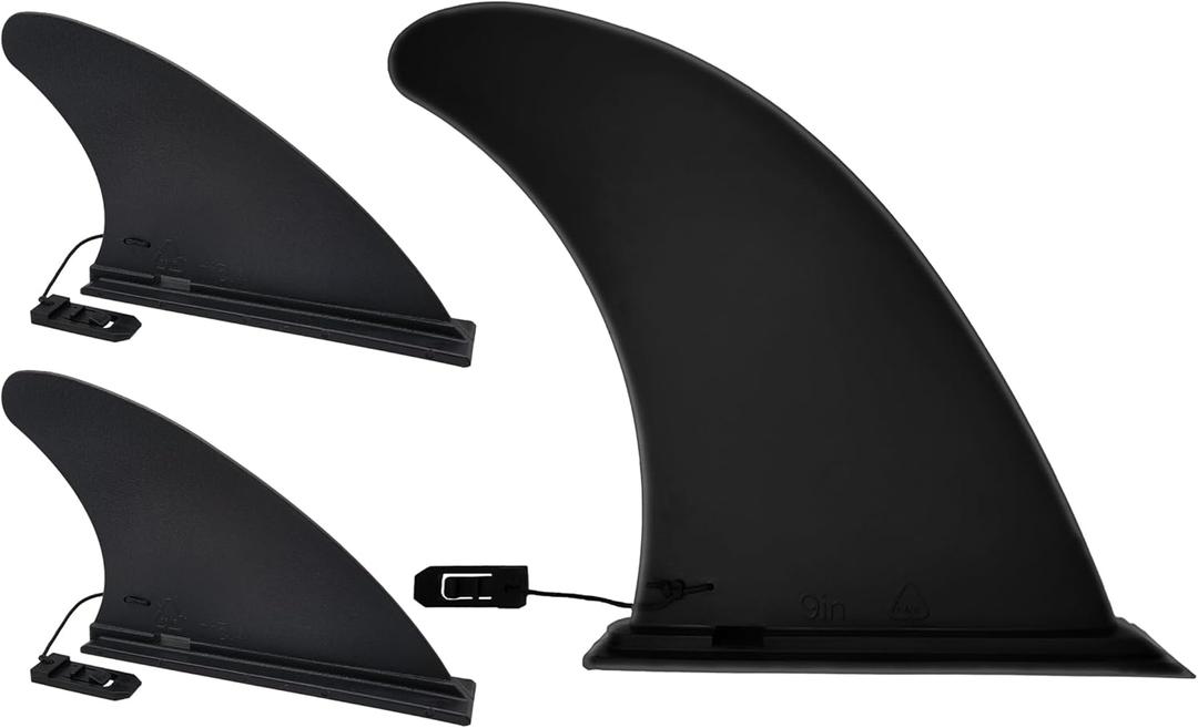 Paddle Board Fins Replacement Set of 3 (1P 9" & 2P 5"), Choose from Three Options, Nylon Fiberglass Reinforced Detachable Quick Release Paddleboard Fin for Most ISUP, Inflatable Paddleboard