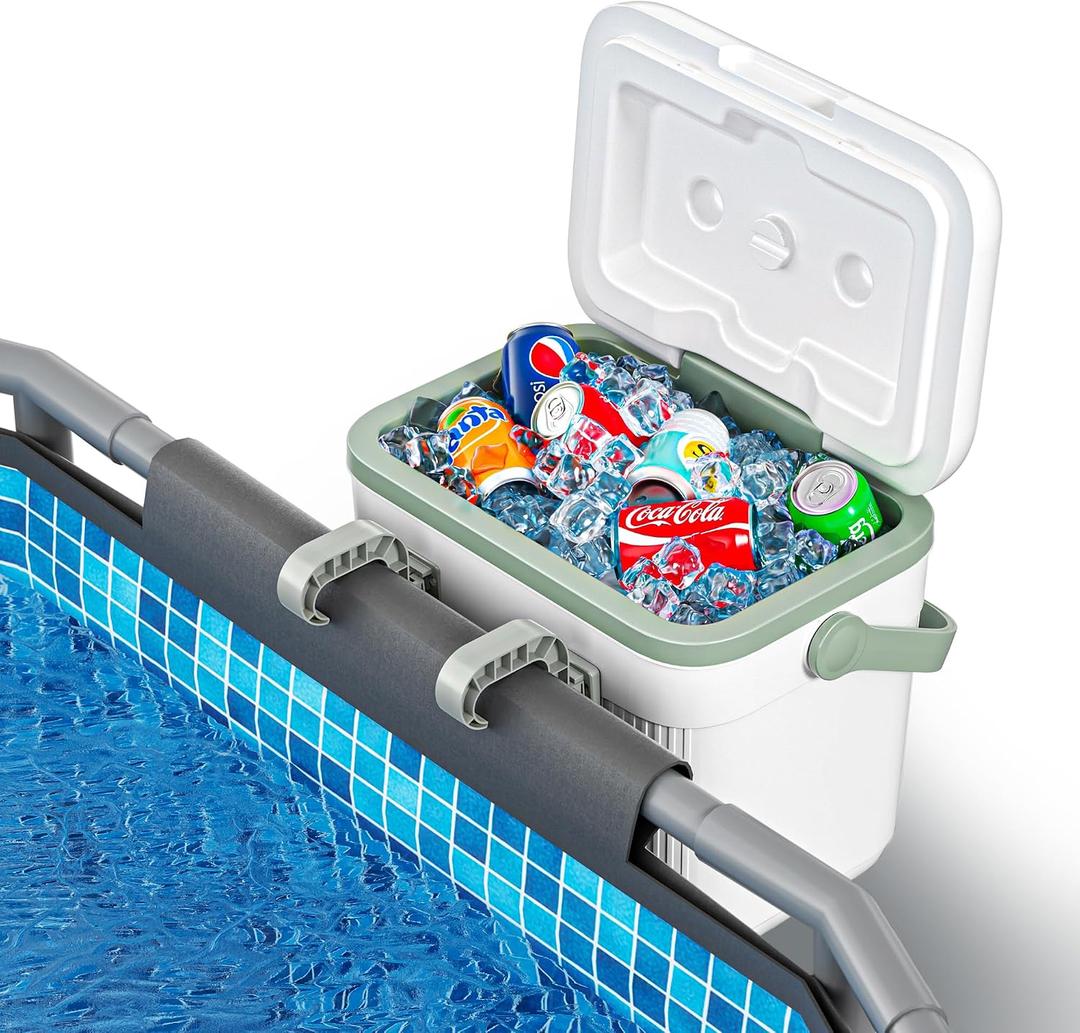 Pool Cooler for Above Ground Pools, Insulated Poolside Cooler with Handle, Keeps Ice for 1-3 Days, Portable Poolside Ice Chest Swimming Pool SPA Accessories