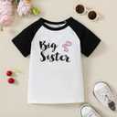 SXSXSX Big Sister Announcement T-Shirt Cotton Soft Toddler Girl Top I'm Going to Be a Big Sister Gift (1-7 Years)