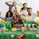 DECORLIFE Football Party Supplies Kits Serves 24, Football Themed Plates and Napkins Includes Tablecloths, Cups for Football Birthday Party totally 169 PCS
