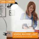 Clamp Light, LED Work Light with Flexible & Strong Clip for Workshop, Sewing, Lathe, Bandsaw, Workbench, Desk, Bright Small Area Task Lighting, 2000 Lumens, Silver