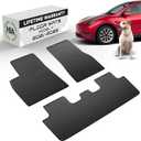#1 Tesla Model Y Floor Mats - All Weather Rugged Liners Fits 2020-2021 Full Set Front & Rear Accessories - Heavy Duty Flexible Eco-Friendly All Season - Waterproof Modern Honey Comb Look by HEA USA
