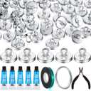 WILLBOND Plant Anchor Kit, 80 Pcs Vine Anchors 5 Pack Silicone Adhesive Sealant Garden Tie Tape Metal Wire Wire Cutters for Spring Trellis Vine and Stucco Brick Wall Climbing Plants Supplies(Silver)