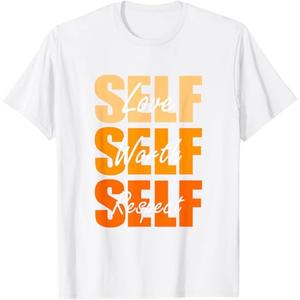 Orange Self-ish X 3 Orange Color Graphic Orange Vibes Only T-Shirt (XL, White)