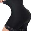 Nebility Plus Size Shapewear Tummy Control Underwear Butt Lifting Panties Hi-Waist Trainer Body Shaper Short Thigh Slimmer (M)