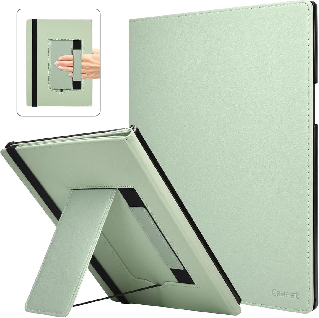 Caweet Stand Case for Remarkable Paper Pro 11.8 Inch 2024, Hard Back Shell Protective Auto Sleep/Wake Book Folio Cover with Pen Holder and Hand Strap, Green