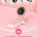 PlayHot Portable Handheld Turbo Fan, 5-Speed Personal Fans, 5000mAh Rechargeable Fans Up to 12 Hours, Weight only 0.6lb Small Fan, Hand/Neck/Desk Fan 3 IN 1, Beach Vacation Essentials(Pink)