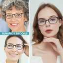Small Bifocal Reading Glasses Women Blue Light Computer Reader Clear Top Cateye Ladies Designer Stylish Eyeglasses