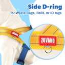 Yellow Step in Dog Harness Medium Sized Dog, Freedom No-Pull Escape Proof Front Clip Dog Harness  Adjustable Reflective Padded Vest with Vertical Handle for Traffic Control, Yellow/Blue, L