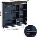 RUSTOWN Farmhouse Bathroom Wall Storage Cabinet with Sliding Barn Doors, 31.5 inches x 30.7 inches x 7.9 inches