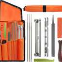10-Piece Professional Chainsaw Sharpening Kit (afilador de motosierra) - Files in 5/32", 3/16", 7/32", Includes File Holder, Depth Gauge, Storage Case for Sharp Chainsaw Blades