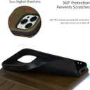 for iPhone 15 Pro Wallet Case with Card Holder for Women Men PU Leather Flip Folio Credit Card Slots Stand Shockproof Phone Cover-Deep Green