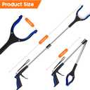 32 Grabber Reacher Tool, 2-Pack Foldable Reacher Grabber Pickup Tool with 90 Rotating Jaw & Magnets, Trash Picker Upper Grabber, Lightweight Grabbers for Seniors Heavy Duty