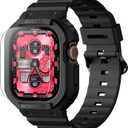 amBand E1 Sport Case Band for Apple Watch Ultra 3/2/1 & SE 3/2/1 & Series 11 10 9 8 7 6 5 4 3 49mm 46mm 45mm 44mm 42mm 41mm 40mm 38mm, Shockproof & Scratch Resistant Rugged Bumper for Men Women