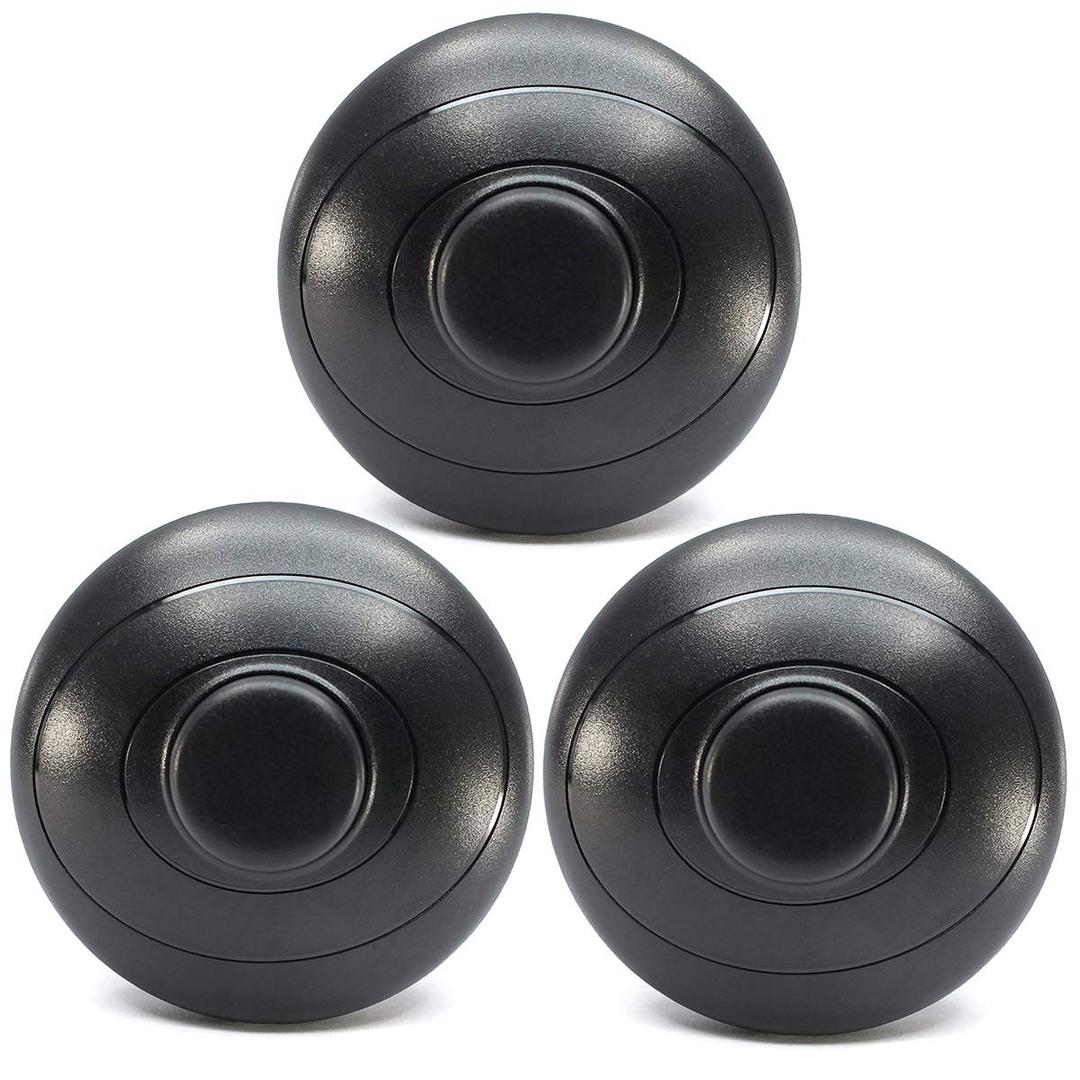 Floor Foot Switch, UL Listed PLUSPOE 3-Pack AC100-240V Inline Foot Pedal Lamp Switch w/Push Step-on-Button for LED Light On-Off Control