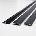 Gaahing Aluminum T Molding Floor Transition Strip, T Moulding for Laminate Flooring Planks, Vinyl Floor Transition, Rubber Transition (3Pcs x 2.9ft x 1.6in, Matte Black)