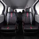 Custom Fit Sienna Seat Covers for 2021-2026 Toyota Sienna 7-Passenger XLE XSE Woodland Limited Platinum [Ottoman Not Covered], Waterproof Faux Leather Full Set Airbag Compatible (Black+Red)