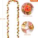 KHOYIME 9 Pack 72 FT Artificial Flower Garland, Fake Orange Roses Vines Silk Flowers Faux Plastic Outdoor Hanging Floral Garland Fall Autumn Decoration for Indoor Table Home Wall Backdrop Room Decor, 9PCS