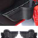 Savadicar DP3 Front Door Storage Pockets, Door Side Insert Organizer Box for 2011-2018 Jeep Wrangler JK JKU 2/4 Door, Interior Storage Expansion Accessories, Black, 2 PCs (with cup holder)