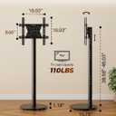 Rolling TV Stand for 32-55 Inch TVs up to 110 lbs, Tilting & Rotating Mobile TV Cart, Height Adjustable Portable TV Stand with Wheels for Business, Office, School, Max VESA 400x400mm (Black)