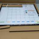 JILoffice Magnetic Calendar Whiteboard & Bulletin Corkboard Combination, Combo Board 24 x 18 Inch, Black Aluminum Frame Wall Mounted Board for Office Home and School with 10 Push Pins