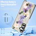 Boaretiu Cute Kawaii for Samsung Galaxy A16 Case with Stand - Fashion Cool 360 Rotate Ring Holder Kickstand Purple Flower for Women Girls Boys Teens Girly for Galaxy A16 Case