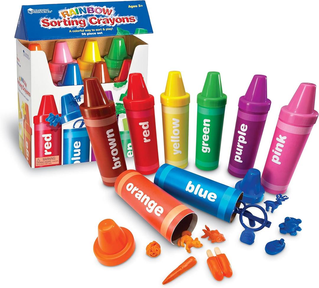 Learning Resources Rainbow Sorting Crayons - 56 Pieces, Ages 3+ Kids Crayons, Early Color Recognition & Sorting, Toddler Sort and Stacking Toys Learning Resources Rainbow Sorting Crayons - 56 Pieces, Ages 3+ Kids Crayons, Early Color Recognition & Sorting, Toddler Sort and Stacking Toys