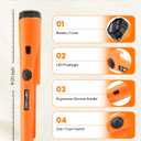 Dmyond Metal Detector Pinpointer - Professional Waterproof Handheld Pin Pointer Wand - High Sensitivity 360 Detection - Search Treasure Pinpointing Finder Probe for Adults, Kids - Orange